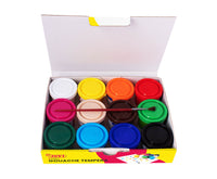 JOVI Premium Tempera Paint Set 12 x 35 ml with Brush