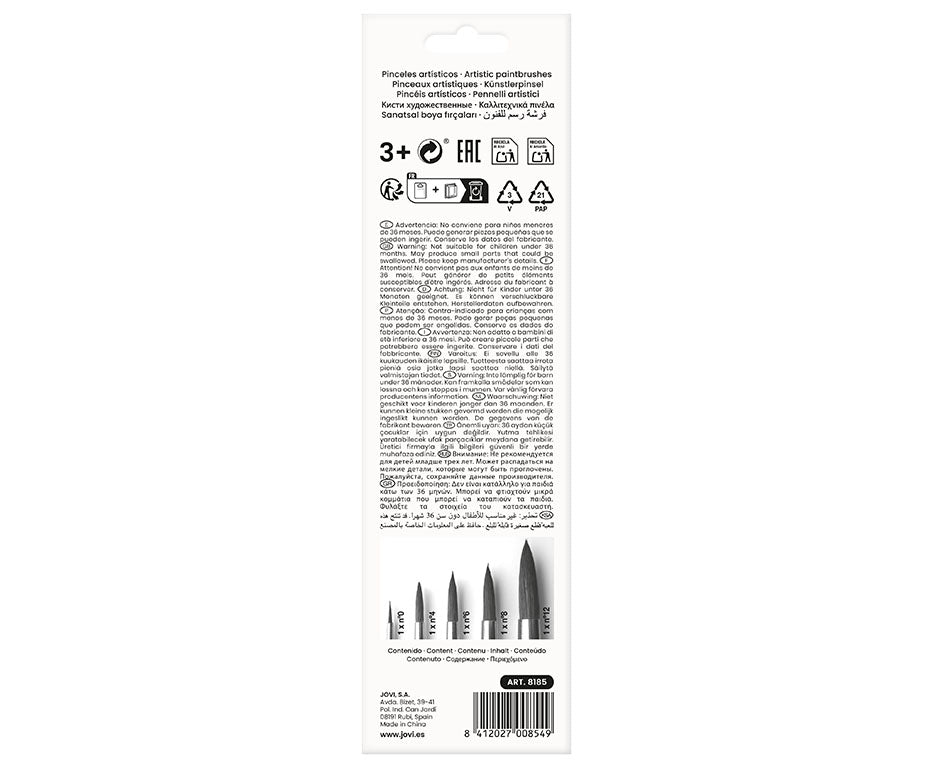 JOVI Round Paint Brush Set - 5 pcs