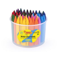 JOVICOLOR Triwax Triangular Wax Crayons, 72 pcs, 82 mm, 11 mm Diameter + Sharpener, in Tub