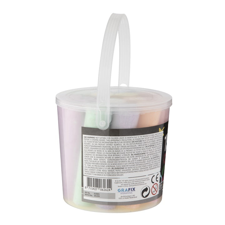 JUMBO Colored Chalks in a Bucket, 15 pcs