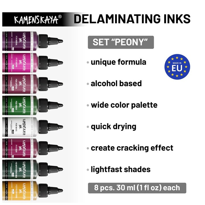 KAMENSKAYA Set of Delamination Inks 'Peony' 8 x 30 ml — image 2
