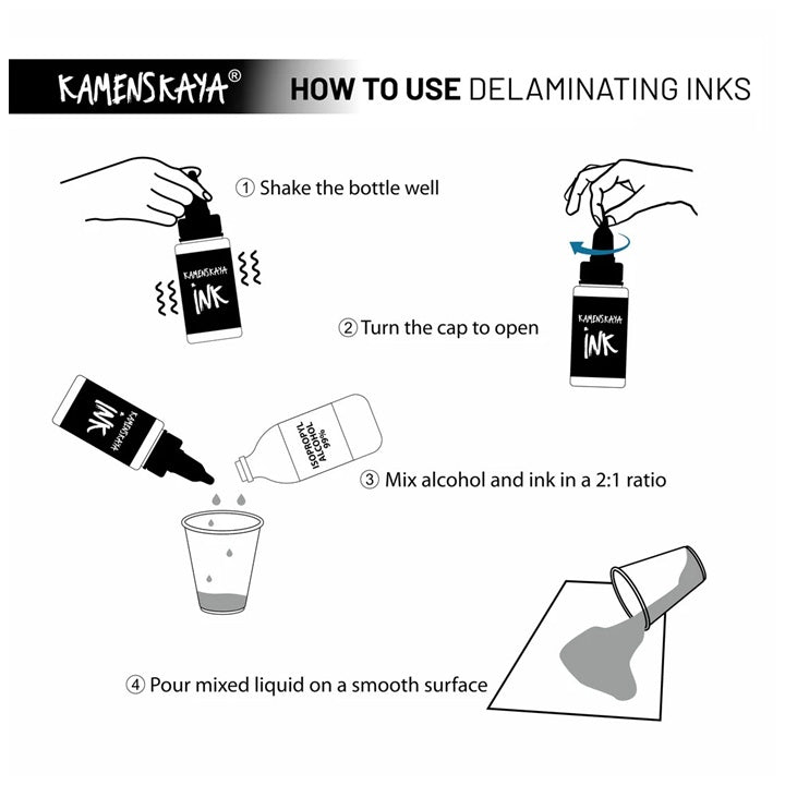 KAMENSKAYA Set of Delamination Inks 'Peony' 8 x 30 ml — image 3
