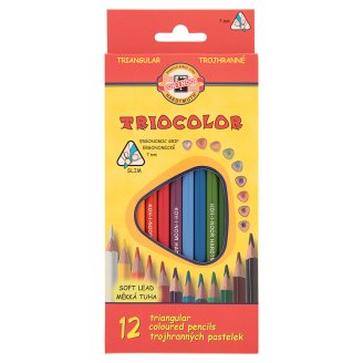 KOH-I-NOOR Triangular Pastel Colored Pencils, Lacquered, Set of 12