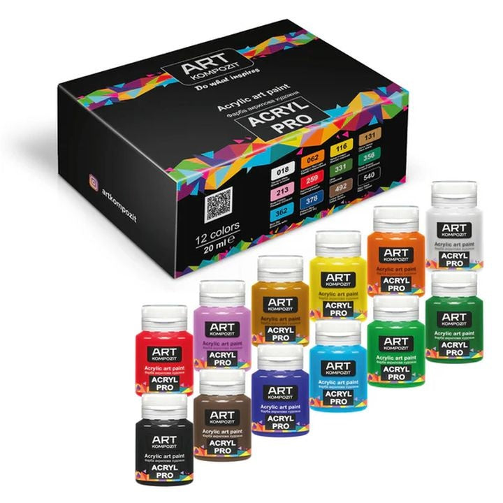 Kompozit ACRYL PRO Acrylic Paint Set, 12 x 20 ml