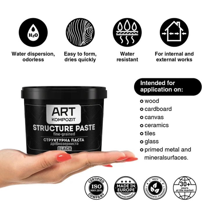 Kompozit Black Fine-Grain Texture Paste | various volumes — image 2