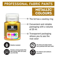 Kompozit MAMBO Metallic Fabric and Leather Paint Set, 9x20 ml — image 3