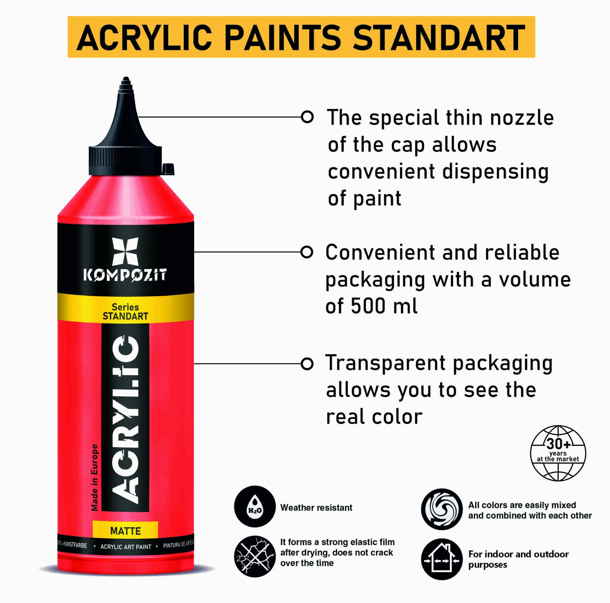 Kompozit STANDART Fluorescent Acrylic Paint 500 ml — image 7