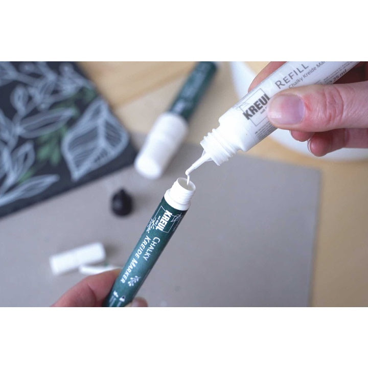 KREUL White Chalk Marker with Refill Accessories, Set of 6