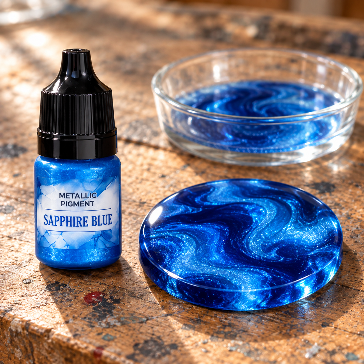 Liquid Metallic Resin Pigment 5 ml – Sapphire Blue (Sapphire Blue)