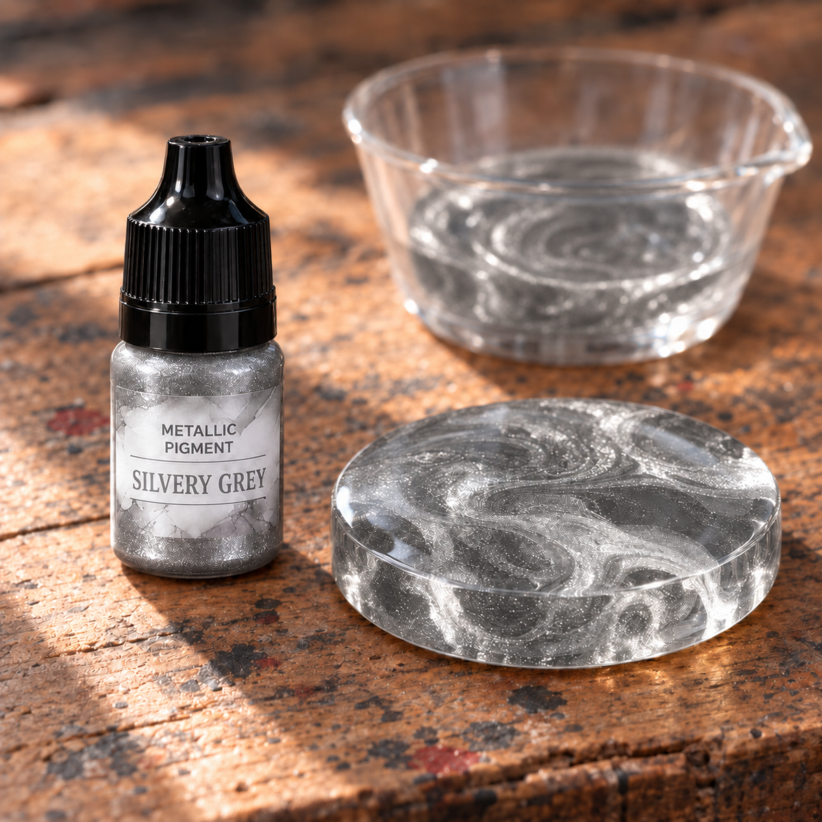 Liquid Metallic Resin Pigment 5 ml – Silver (Silvery Gray)