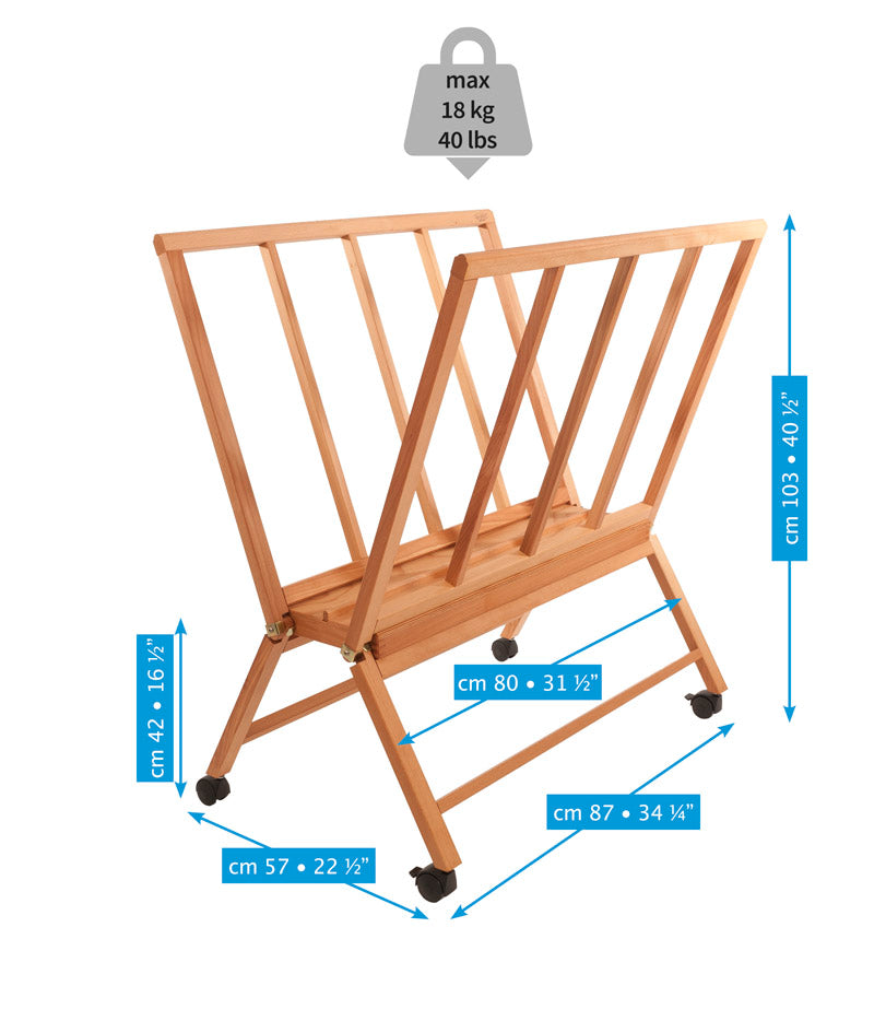 MABEF Large Folding Print and Drawing Rack with Wheels M/40