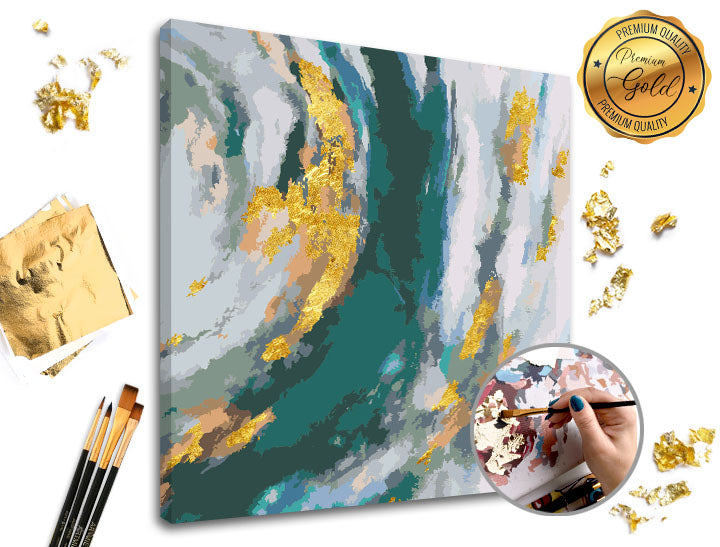 PREMIUM GOLD Paint by Numbers – Turquoise Fantasy — image 3