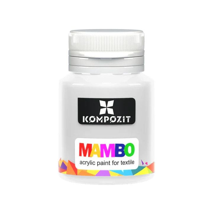 MAMBO Acrylic Paint for Fabric and Leather, 20 ml – 01 White