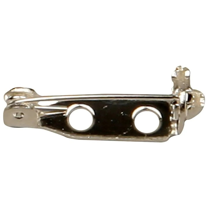 Metal Brooch Clasp, Silver, Set of 10 | various sizes — image 2