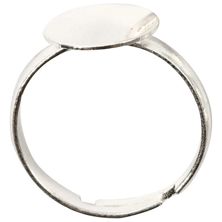 Metal Ring Base, Silver, Set of 15