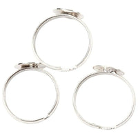 Metal Ring Base, Silver, Set of 15