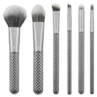 Metallic Silver Makeup Brush Set