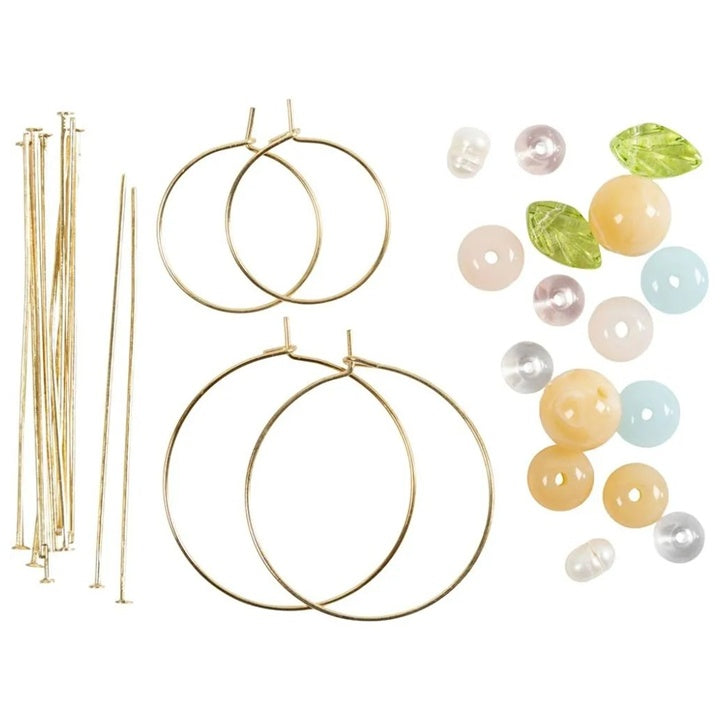 Mini Earring-Making Set with Beads and Circular Bases — image 2