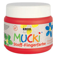 MUCKI Finger Fabric Paints, 150 ml – Red
