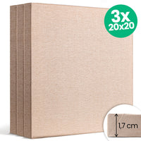 NATURE ECO Set of 3 Canvases, 20x20 cm