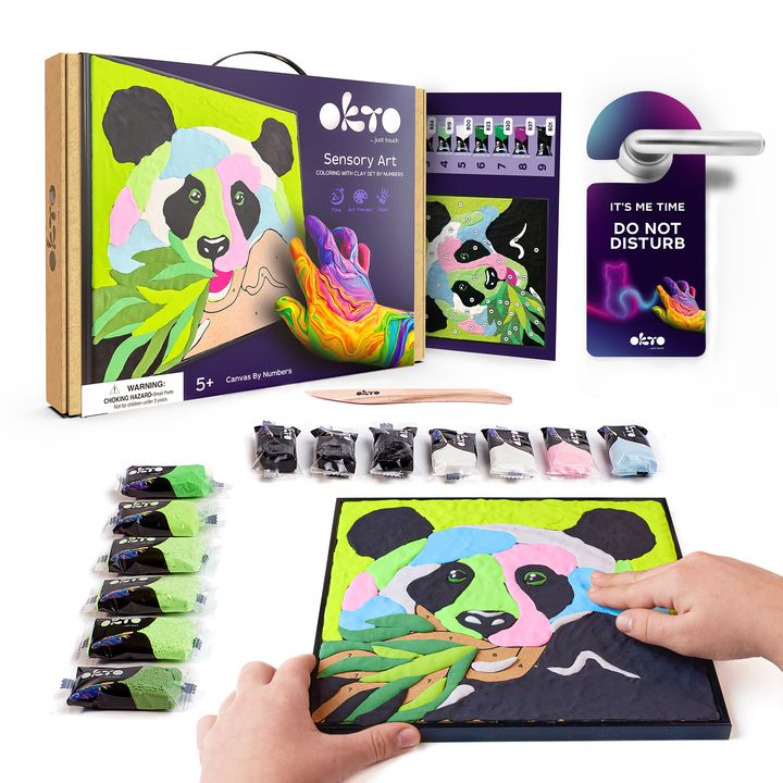 OKTO Air-Dry Clay Painting, 30 x 30 cm, Panda — image 7
