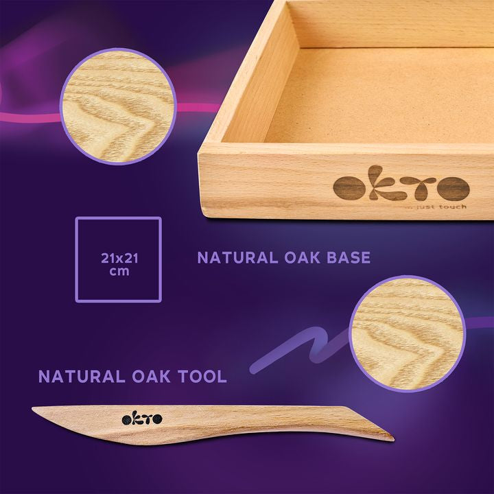 OKTO modeling clay set in wooden frame 21 x 21 cm INSPIRATION — image 1