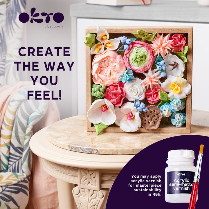 OKTO Modeling Clay Set in Wooden Frame 21 x 21 cm ROMANTIKA, image 6