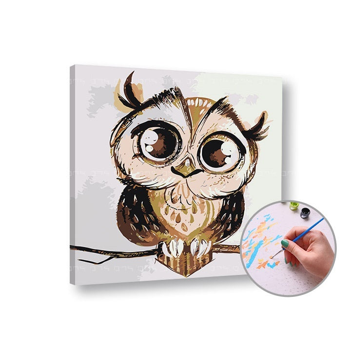 Owl Paint by Numbers – Low Difficulty | various sizes and framing options — image 1