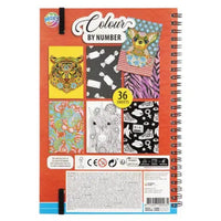 Paint by Numbers Activity Book, 23 × 16 cm, 36 Sheets with 12 Colors