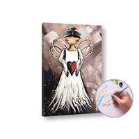 Paint by Numbers ANGEL WITH A HEART – Medium Difficulty | various sizes and framing options — image 1