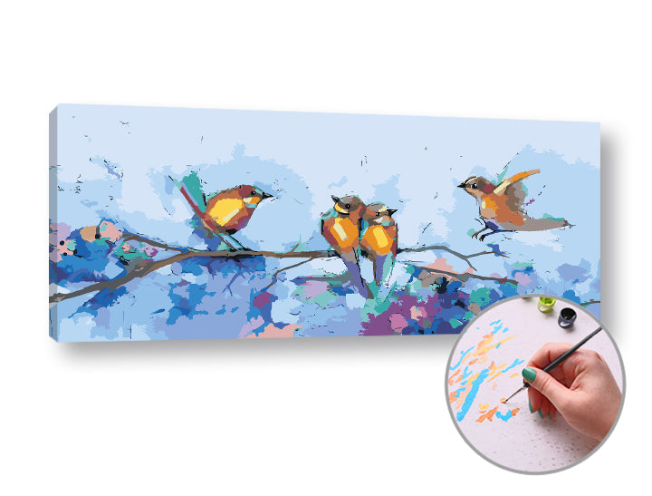 Paint by Numbers Birds in Winter | Intermediate Difficulty - image 1