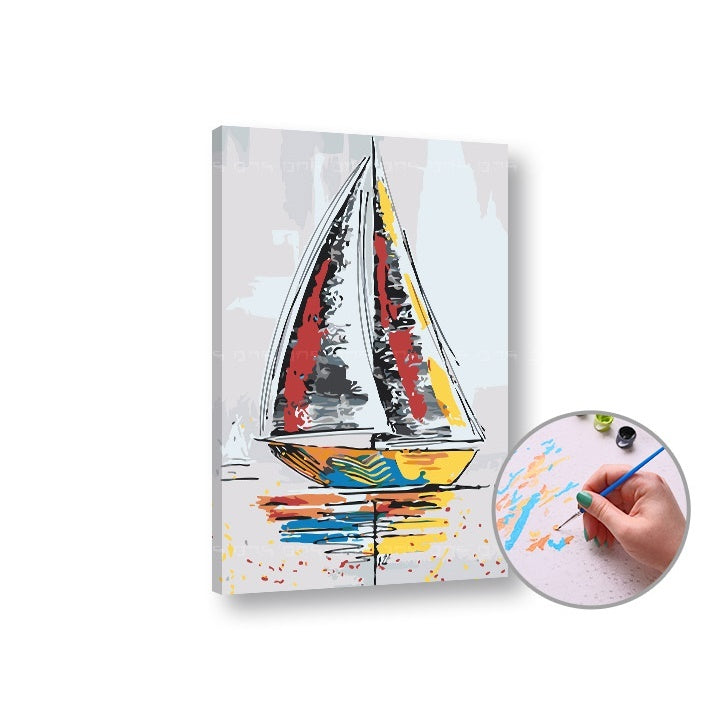 Paint by numbers Boat – low difficulty | various sizes and framing option — image 1
