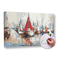 Paint by Numbers: Boats, Low Difficulty | various sizes and framing option — image 1