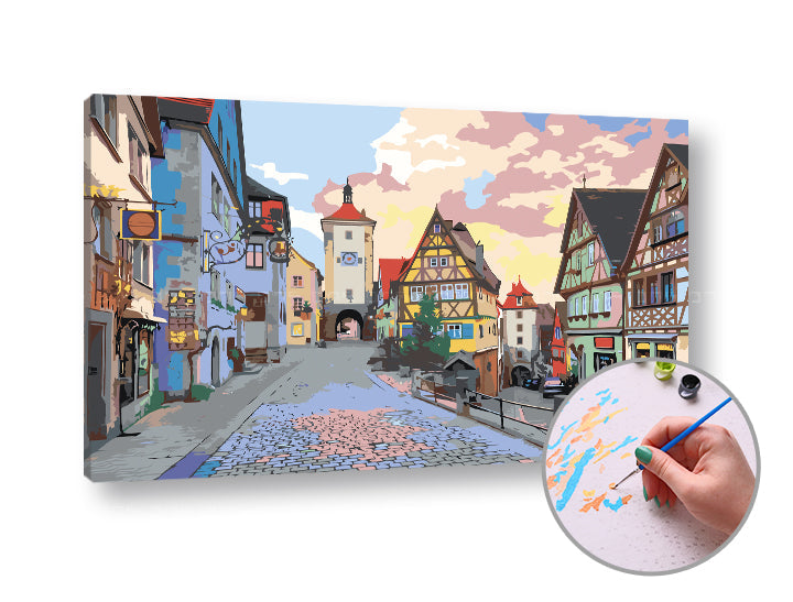 Paint by numbers BORING STREET | medium difficulty | ARTMiE
