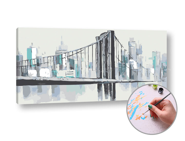 Paint by Numbers Bridge Over the River | Low Difficulty, image 2
