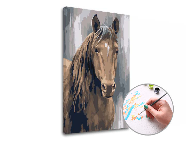 Paint by Numbers Brown Stallion | Low Difficulty — image 1