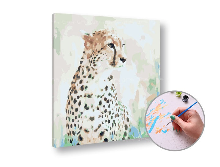 Paint by Numbers CHEETAH IN LOVE – Low Difficulty | various sizes and framing option — image 1