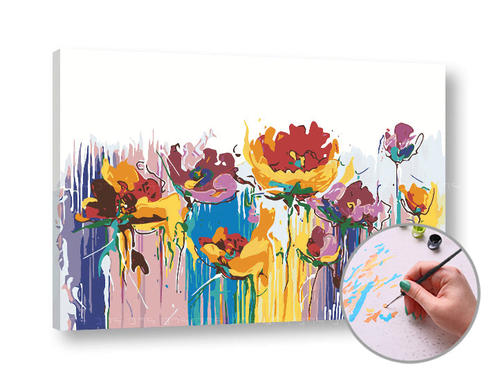 Paint by Numbers COLORFUL FLOWERS – Intermediate Difficulty | various sizes and framing options — image 2