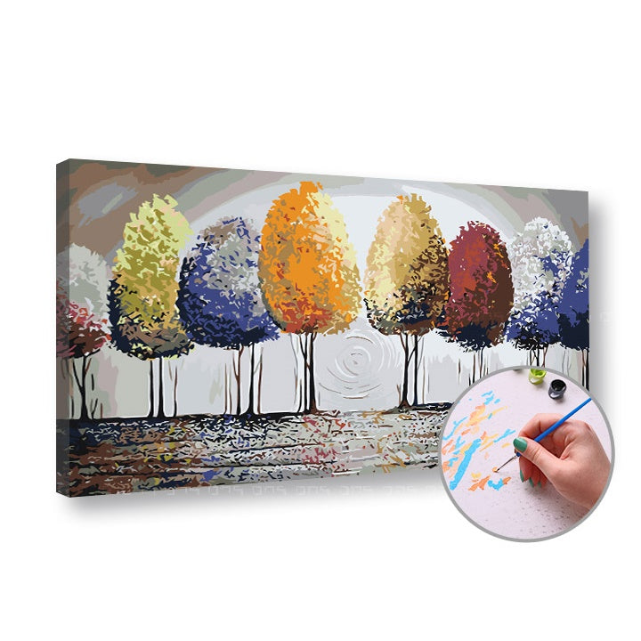 Paint by Numbers COLORFUL TREES | Medium Difficulty — image 3