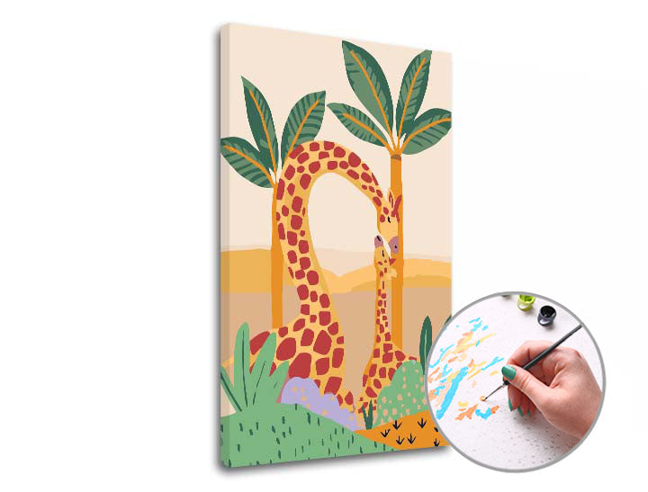 Paint by Numbers: Giraffe and Calf