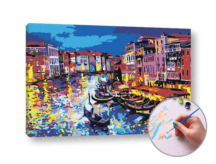 Paint by Numbers Gondolas on the Water | High Difficulty, image 3