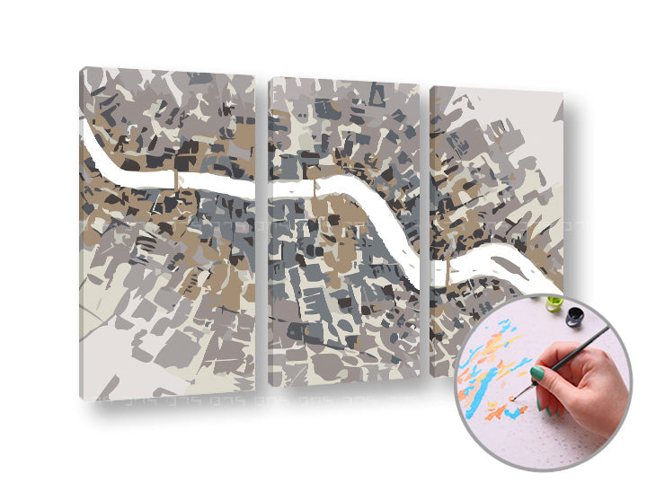 Paint by Numbers Gray ABSTRACT | Easy Difficulty | ARTMiE
