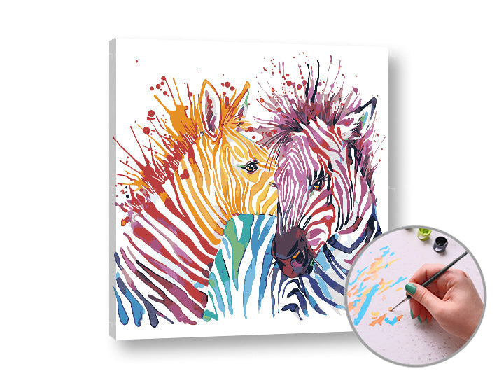 Paint by Numbers: In Love Zebras | Medium Difficulty — image 2