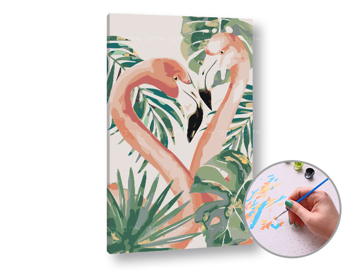 Paint by Numbers LOVE FLAMINGOS | Low Difficulty — image 2