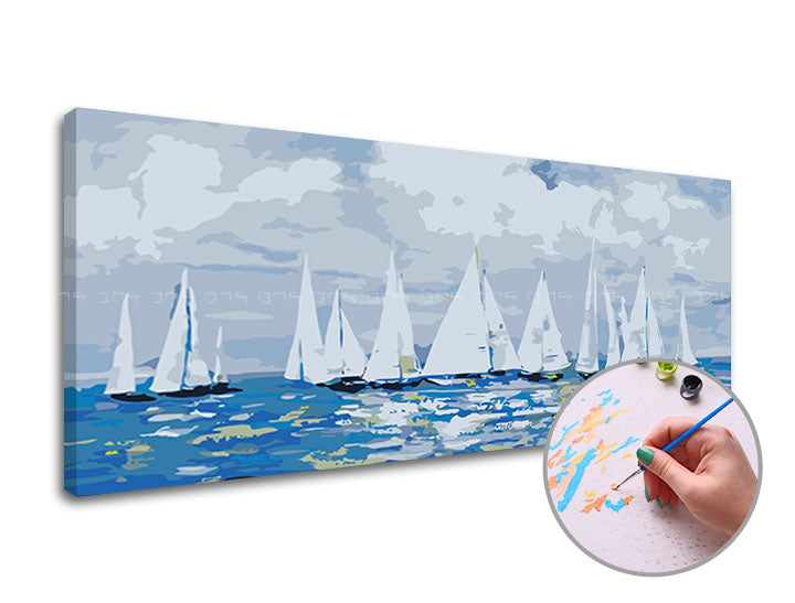 Paint by Numbers PLATES ON THE HORIZON | Low Difficulty — image 1