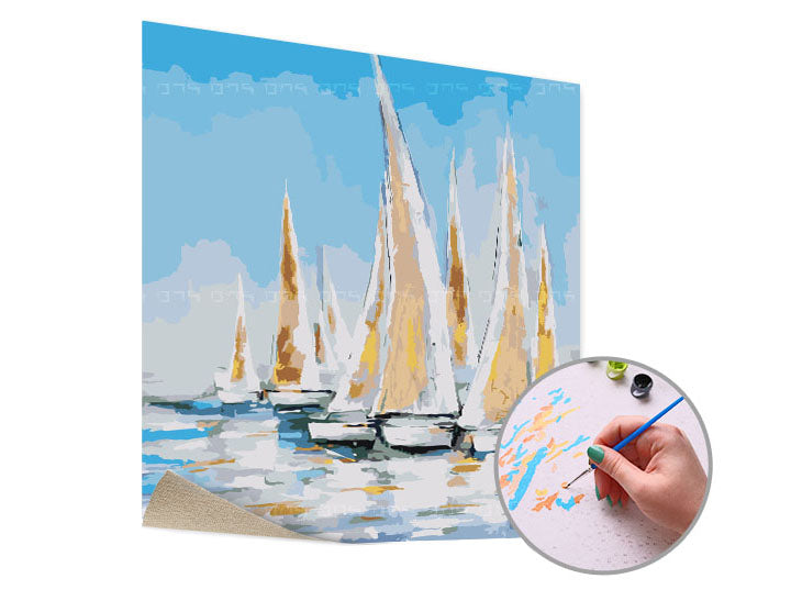 Paint by Numbers Ships at Sea | Low Difficulty — image 3