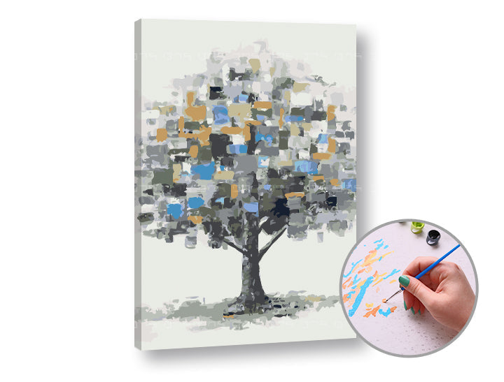 Paint by Numbers TREE IN THE MIST | Medium Difficulty — image 2