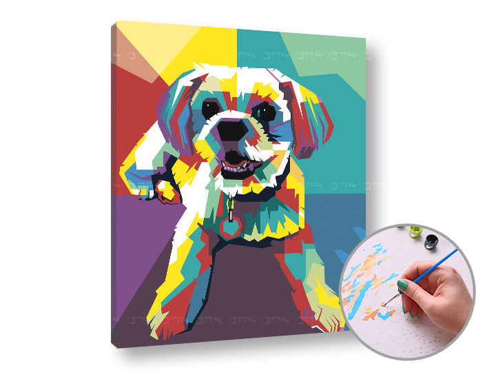 Paint by Numbers WHITE DOG | Low Difficulty — image 3