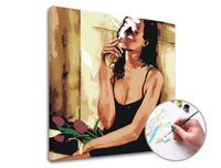 Paint by Numbers WOMAN WITH FLOWERS | Low Difficulty — image 1