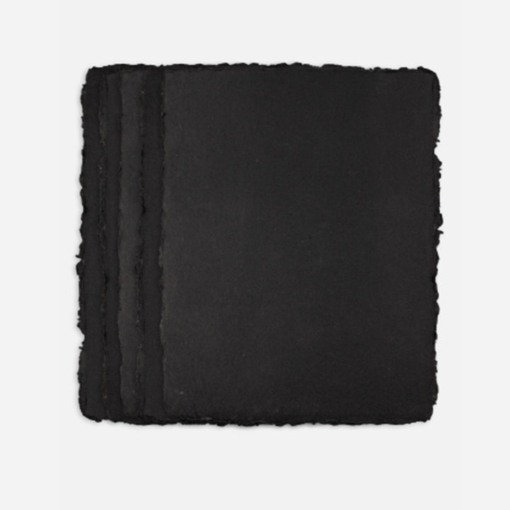 PanArt Handmade Paper, Black, A4, 10 Sheets, Torn Edges